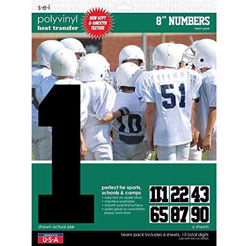 9-452 Varsity Numbers Team Pack - White Polyvinyl 5 Inch Iron-on – SEI  Crafts