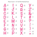 9-287 Friendly Alphabet – Hot Pink Flocked 1.75 Inch Iron-on