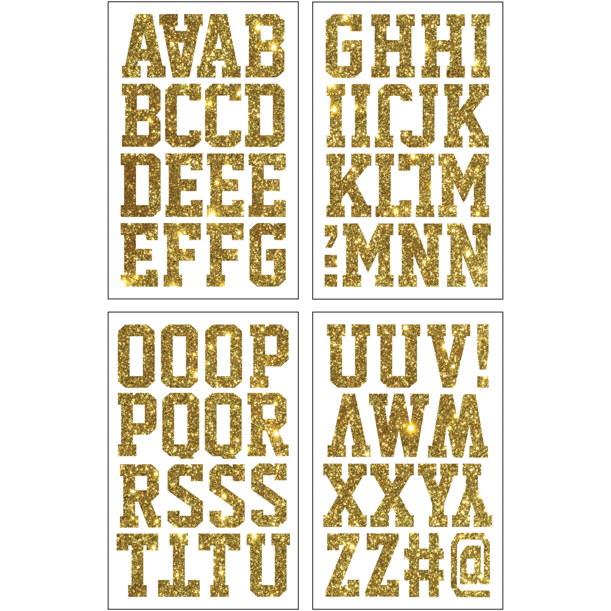 9-428 Type Alphabet and Punctuation - Gold Ultra Glitter 1 inch Iron-o –  SEI Crafts